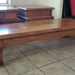 Solid Oak Coffee And End Tables 