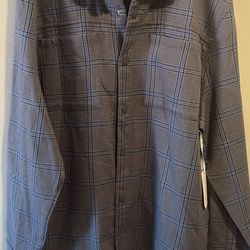 Men’s Stylus Grey Twill Button Collar Shirt Jacket 