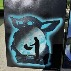 Baby Yoda Painting 