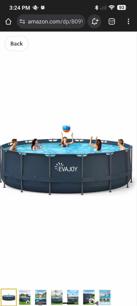 EVAJOY Metal Frame Swimming Pool Set