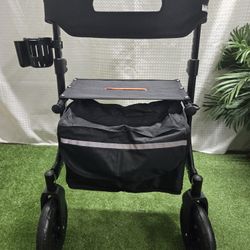 Maxwalk Rollator Walker for Seniors, Foldable All Terrain Rolling Walker with seat, Aluminum Walkers, Andador