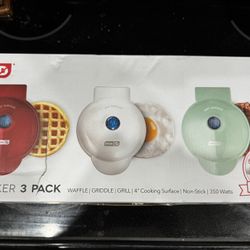 Dash Mini Maker 3 Pack - Waffle Griddle Grill