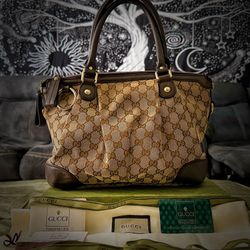 Vintage Gucci Brown Shoulder Bag 