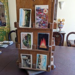 Oak Revolving Countertop Display Rack 