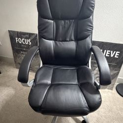 FDW Office Chair Computer High Back Adjustable Ergonomic Desk Chair Executive PU Leather Swivel Task Chair with Armrests Lumbar Support (Black)