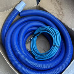 Carpet cleaning vacuum solution wand hoses with cuffs