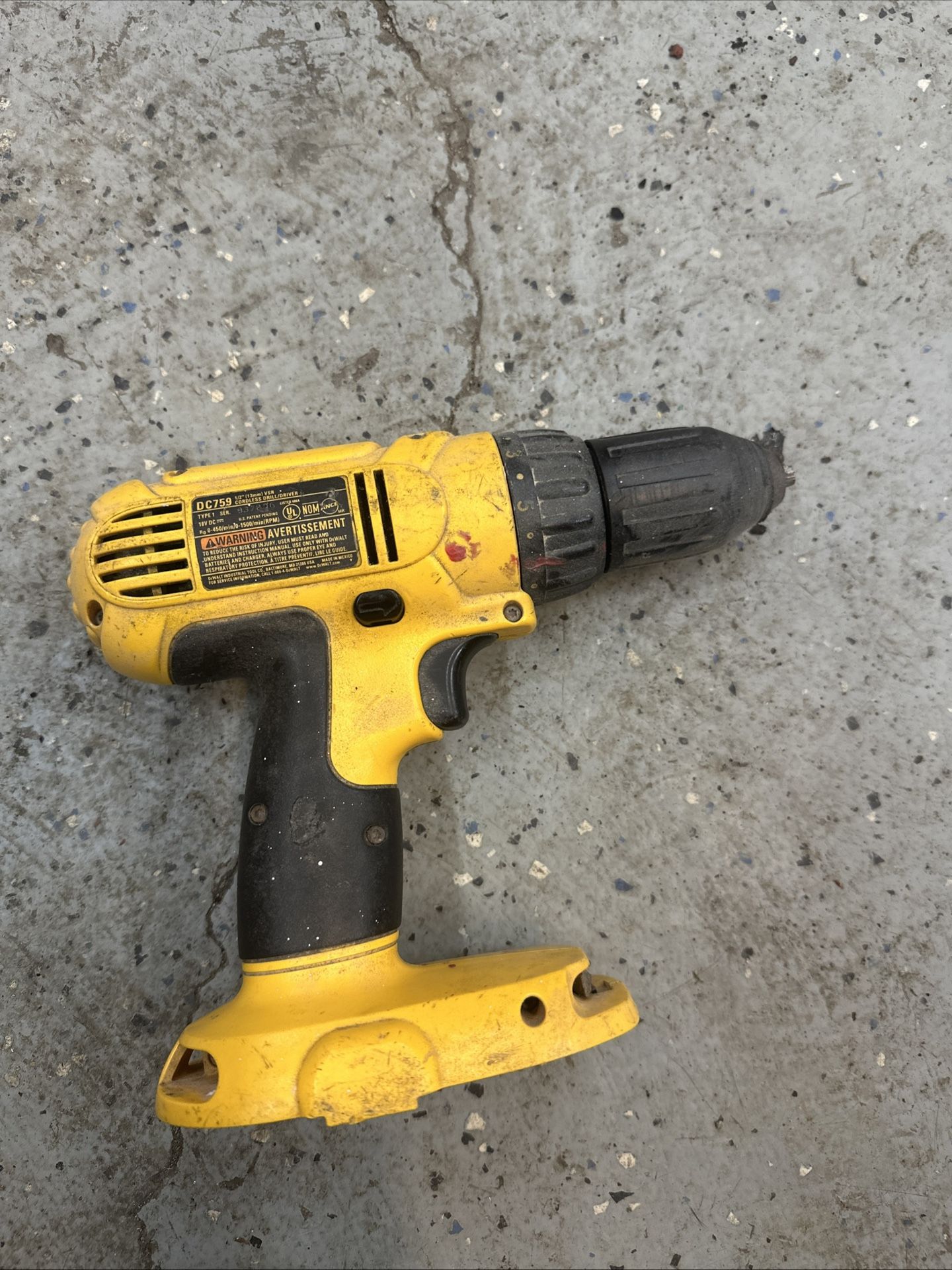 Dewalt Drill. Needs Chuck. Tool Only