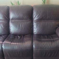 Leather Brown Recliner Sofa 