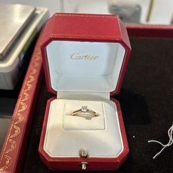 Cartier Solitaire 1895 Solitaire Diamond Engagement Ring In 18k Yellow Gold