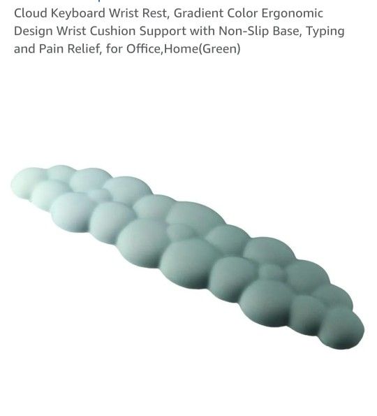 Cloud Keyboard Wrist Rest, Gradient Color Ergonomic Design Wrist Cushion Support with Non-Slip Base, Typing and Pain Relief, for Office,Home(Green)