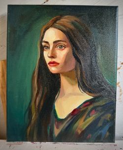 Original oil painting “Ophelia’s Silence”, 10x8