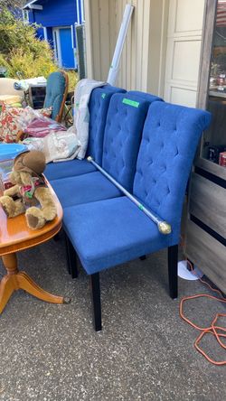 6 Dining chairs. Blue