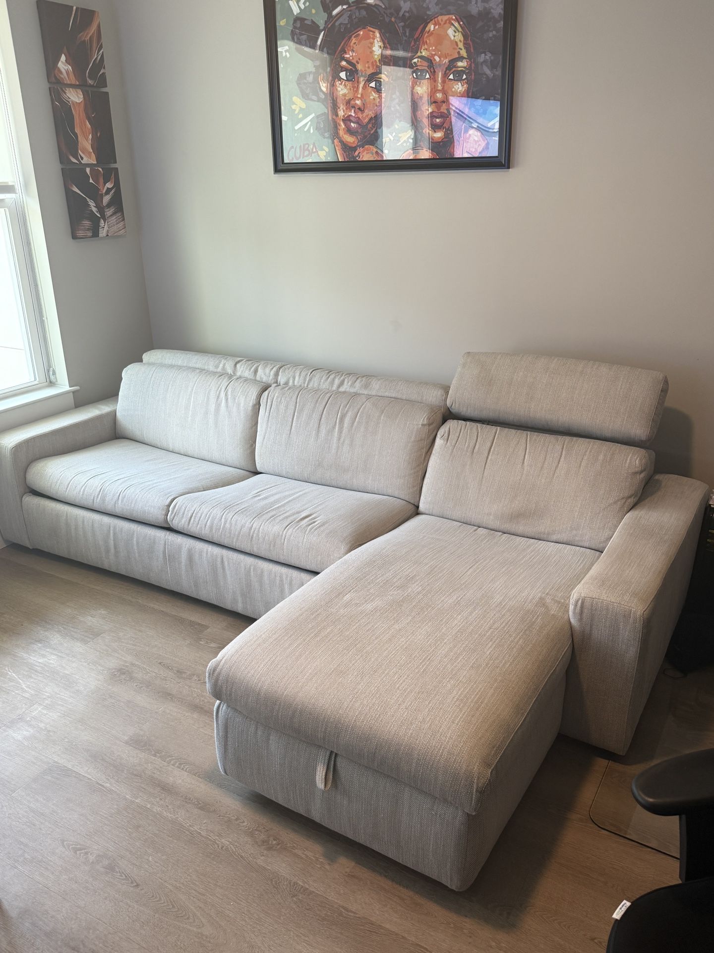 Urban 2-Piece Sleeper Sectional w/ Storage Chaise