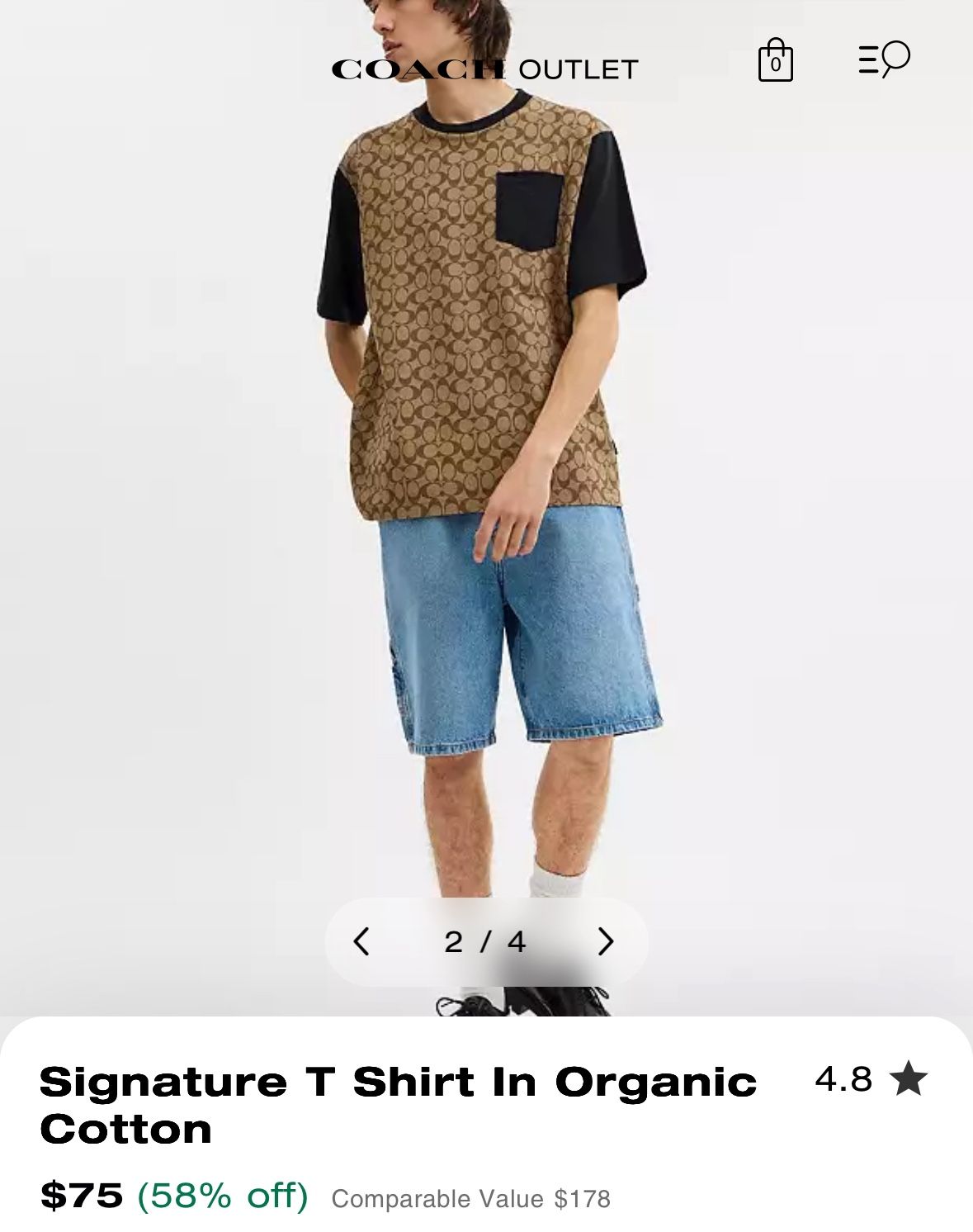 coach signature t shirt brown