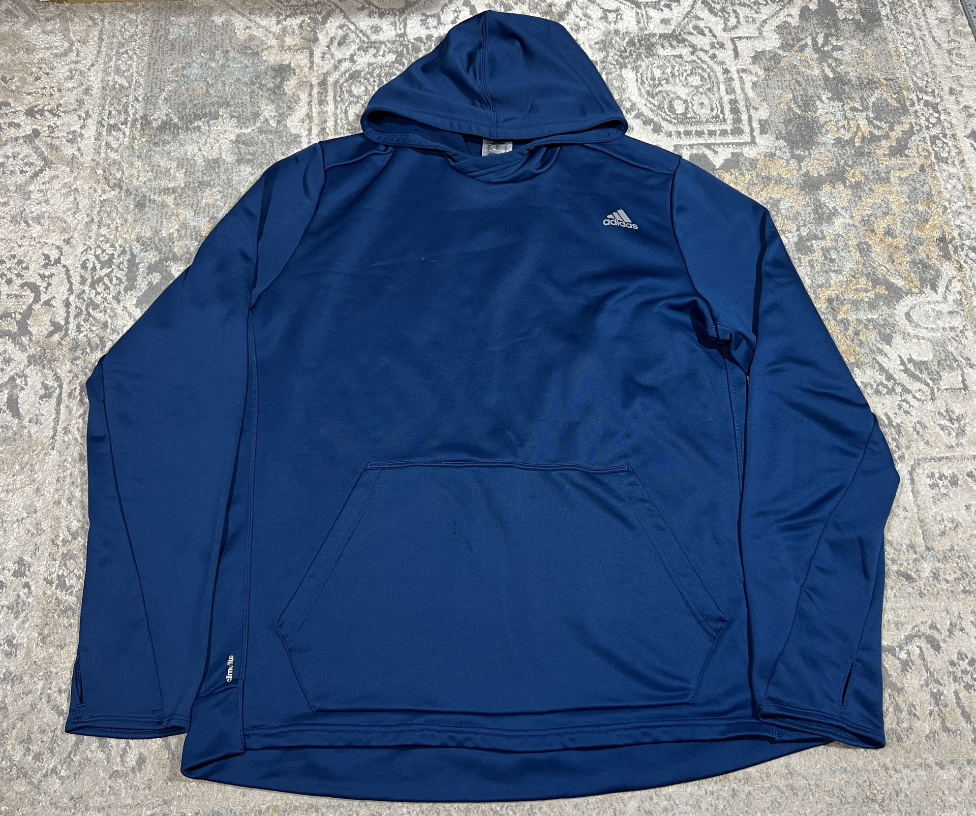 Adidas Climalite Hoodie Mens Size XL Pullover Blue