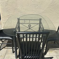 Free: Glass Top dining Table And 3 Chairs 