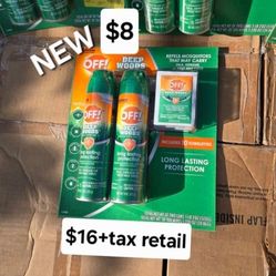 New Off Mosquito Repellent  Only $8 Each Pack 