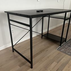 Brown Metal/Wood Desk