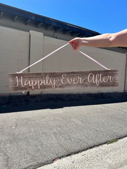 Happily Ever After Rustic Wood Sign