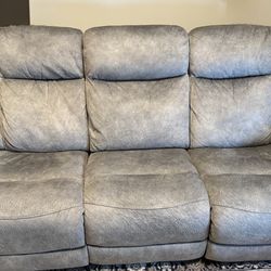 Grey Power Reclining Sofa – $400
