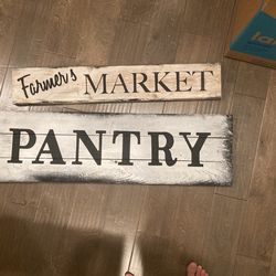 Two Wood Signs For Kitchen