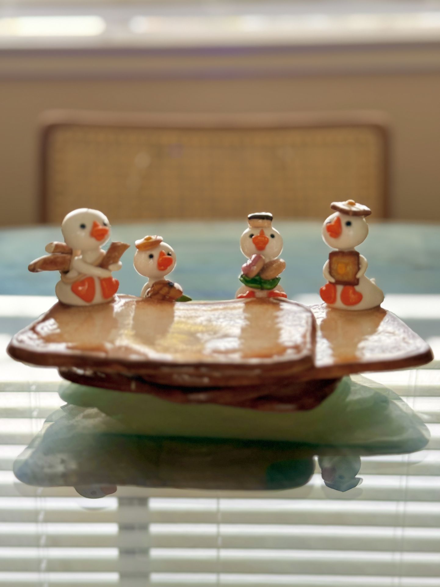 🐣 Dough Ducks On Toasters – Handmade Coaster Set 🍞✨