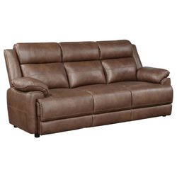Upholstered Padded Arm Sofa Dark Brown On Sale 