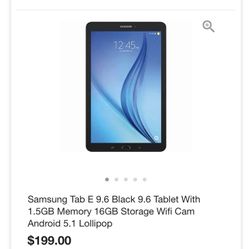Samsung Galaxy Tab E 9.6 Black