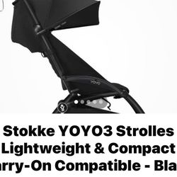 Stokke YOYO3 Strolles Lightweight & Compact Carry-On Compatible - Black