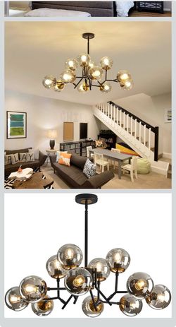 12 light glass Sputnik chandelier
