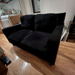 Black Suede Loveseat