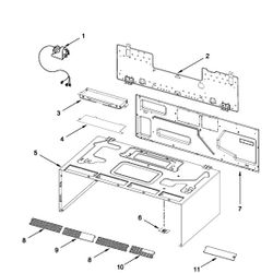 Whirlpool W11086259 oven backplate (part #7) (new in box)