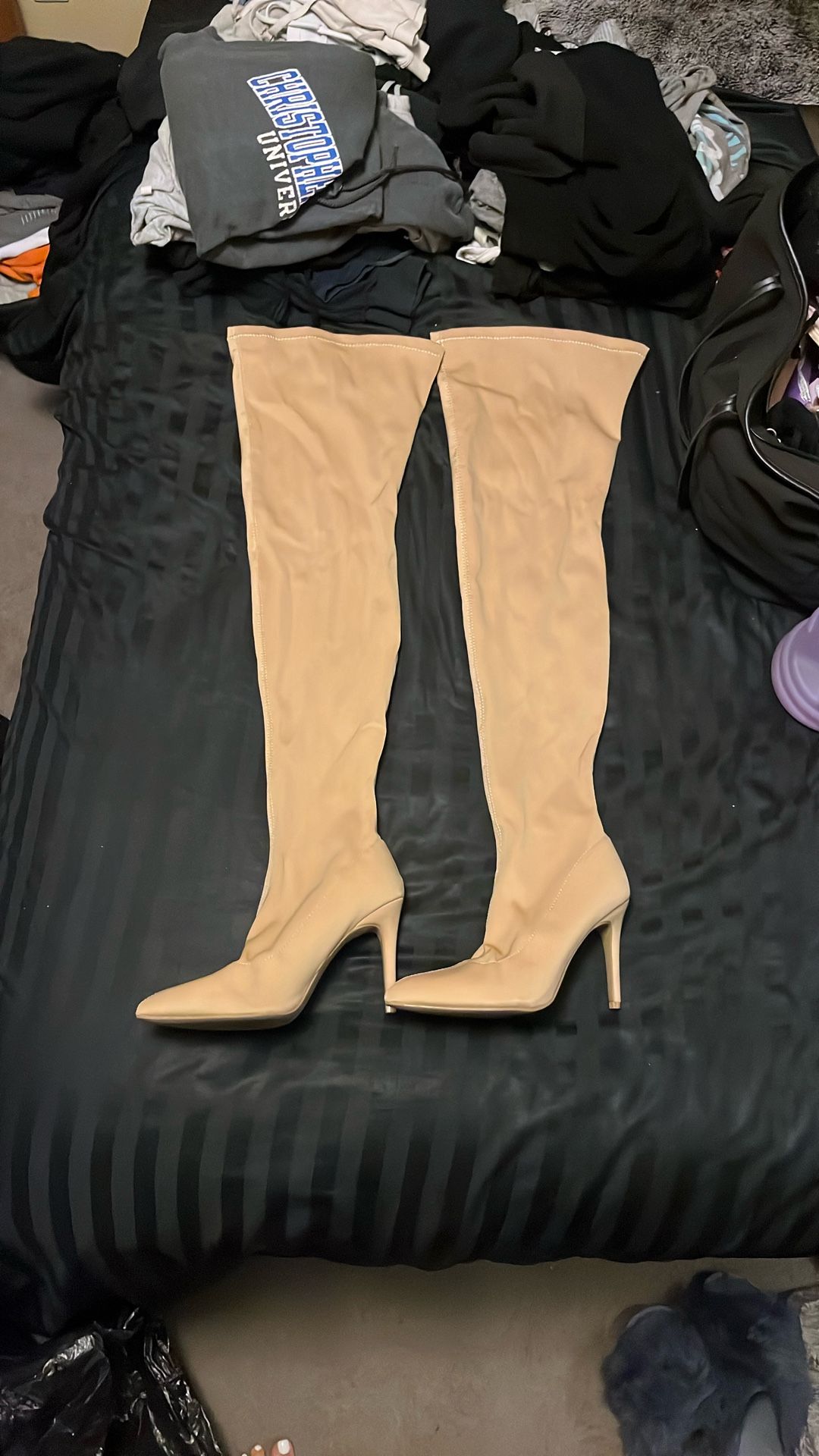 Thigh High nylon Stiletto boots