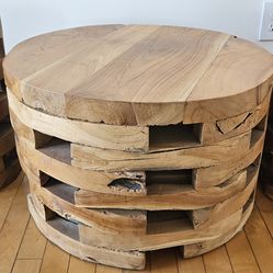 Set of solid wood coffee / side tables