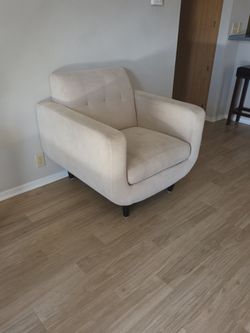 Cream Fabric Accent Chair