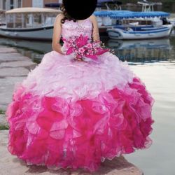 Quince Dress/ Sweet 16 Dress/Formal Dress/ Prom Dress/ Pink Dress
