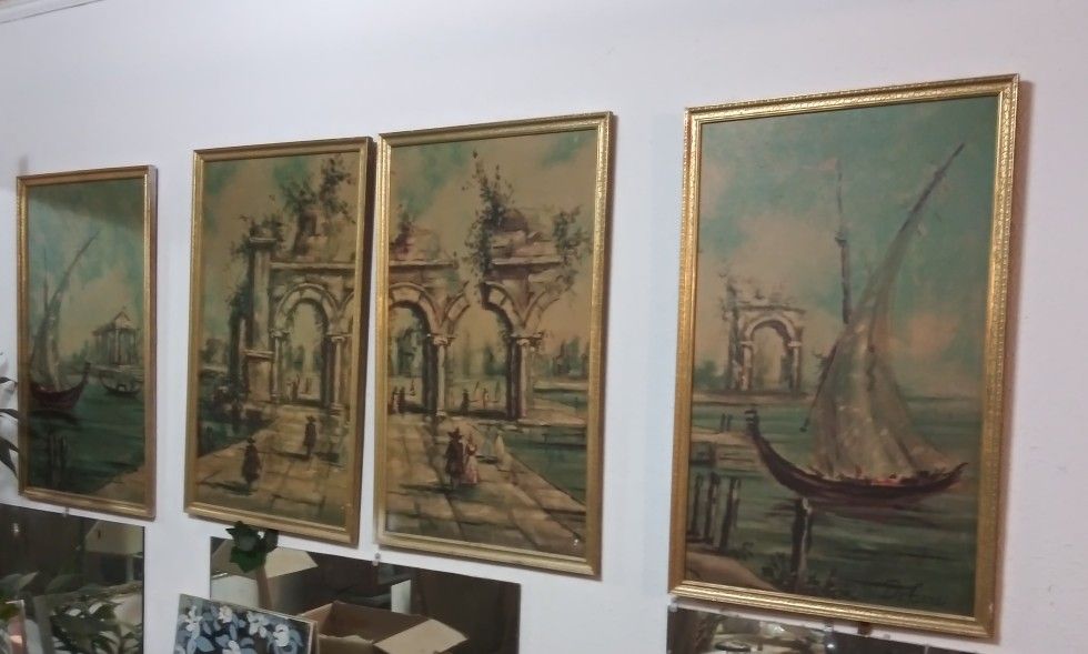 Mid Century Impressionist Mural (4 Prints) DE CORSI ENTRATA DEL LAGO