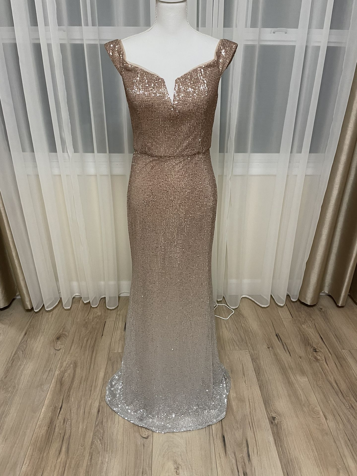 Gold Sequin Long Formal Dress