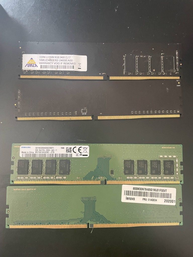DDR4 U-Dimm 8GB RAM Sticks (x4)