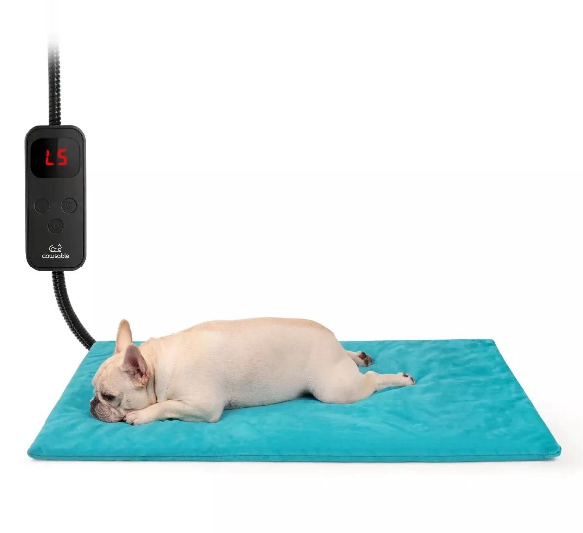 Clawsable Adjustable Heated Pet Cat Dog Pad 24 x 35 in Timer 6 Heating Levels