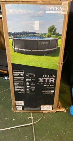 intex 14Ft x 48" ultra xtr round frame above ground swimming pool with sand filter pump removable la