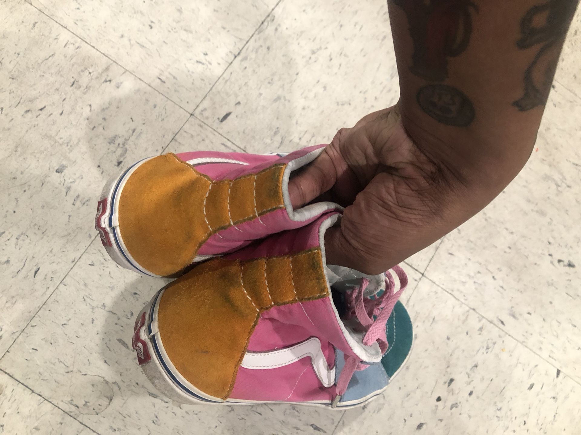 Vans Sk8-hi Top Color Block Pink Blue Green - Mens Us Size 11