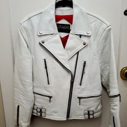 White Genuine Leather Jacket (M)
