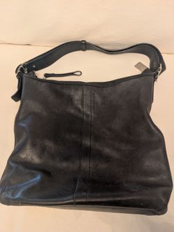 Y2K COACH Legacy black leather Top zip Large Slim Duffle Sac crossbody