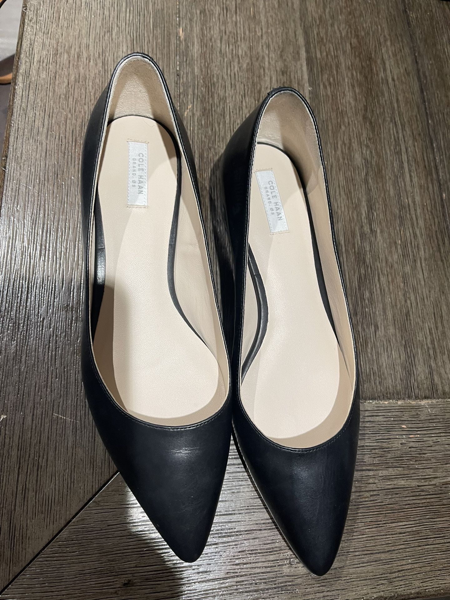 Women’s Black Cole Hahn Leather Flats