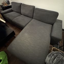 Modern Grey Sofa & Chaise (IKEA KIVIK)