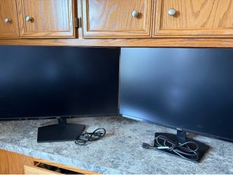 2 x Dell 27 LED Backlit LCD Monitor 1080p, 1920x1080 60 Hz HDMI