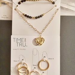 Costume Jewelry Necklace and Ring Set