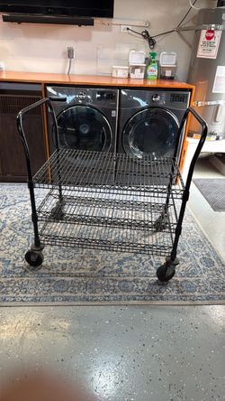 Black Wire Rolling Utility Cart