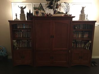 Solid wood entertainment center